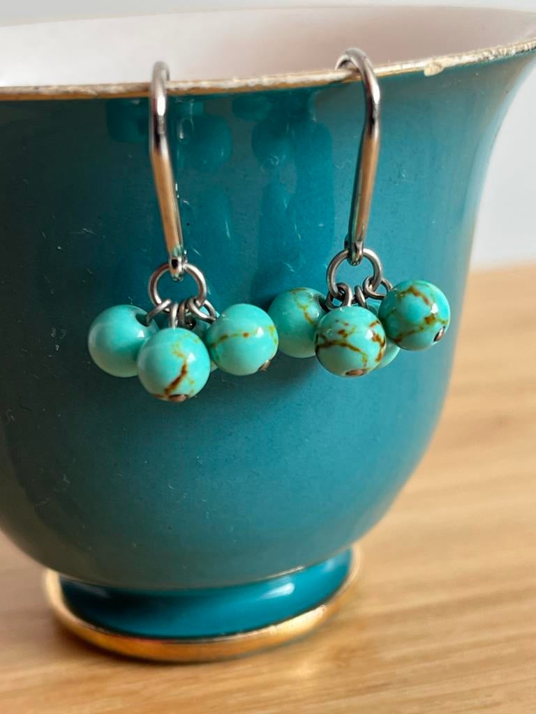 Isabel Marant Oorbellen Turquoise, Sieraden, Tassen en Uiterlijk, Overige materialen, Hangers, Overige kleuren, Ophalen of Verzenden