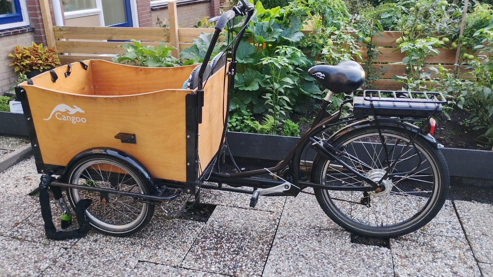 Cangoo Elektrische Bakfiets met 2 zitjes, Ophalen of Verzenden, Gebruikt
