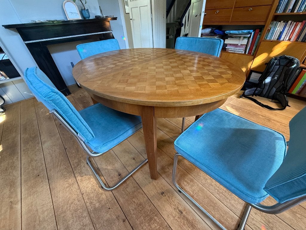 Scandinavische eettafel, Ophalen, Gebruikt, 50 tot 100 cm, Vijf personen of meer