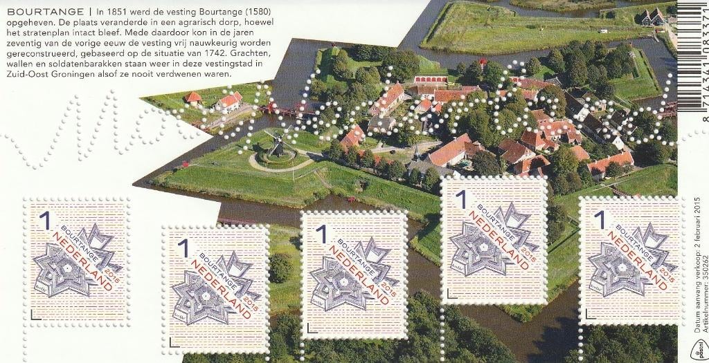 Postzegels Bourtange  2015, Postzegels en Munten, Ophalen of Verzenden, Na 1940, Postfris