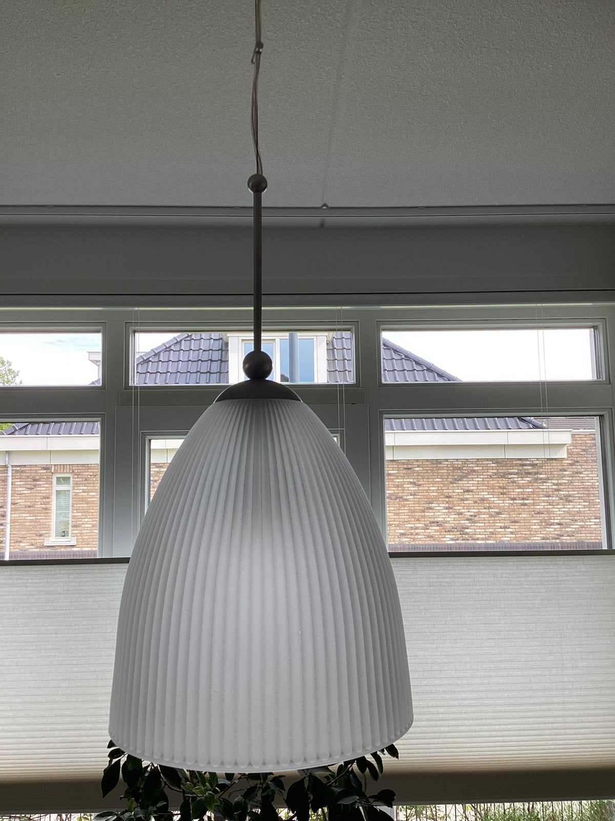 Plafond lamp modern Steinhauer melkglas staaldraad, Glas, Zo goed als nieuw, Modern, E27 (groot)