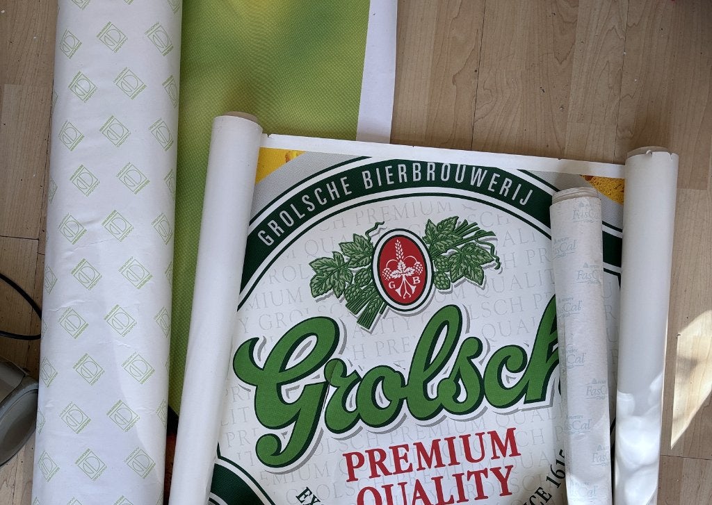 Grolsch Poster reclame materiaal, Verzamelen, Biermerken, Ophalen, Zo goed als nieuw, Reclamebord, Plaat of Schild, Grolsch