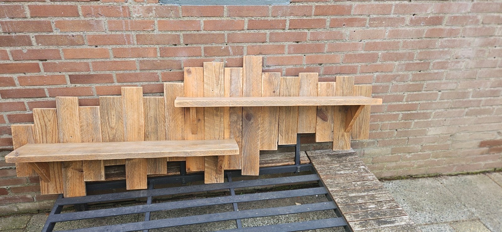 Steigerhouten wandplank 182x68 cm, Ophalen, Zo goed als nieuw