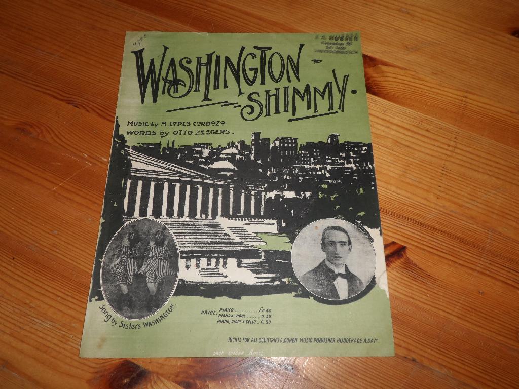 Washington shimmy - m. Lopes cordozo / otto zeegers, Zang, Gebruikt, Ophalen of Verzenden, Artiest of Componist