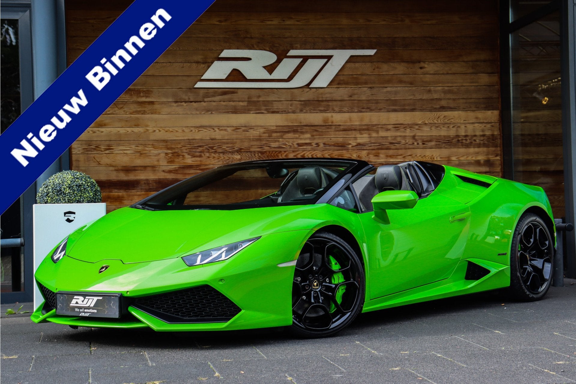 Lamborghini Huracan Spyder 5.2 V10 LP610-4 BTW! *Keramisch/L, Automaat, Dealer onderhouden, Zwart, 5204 cc
