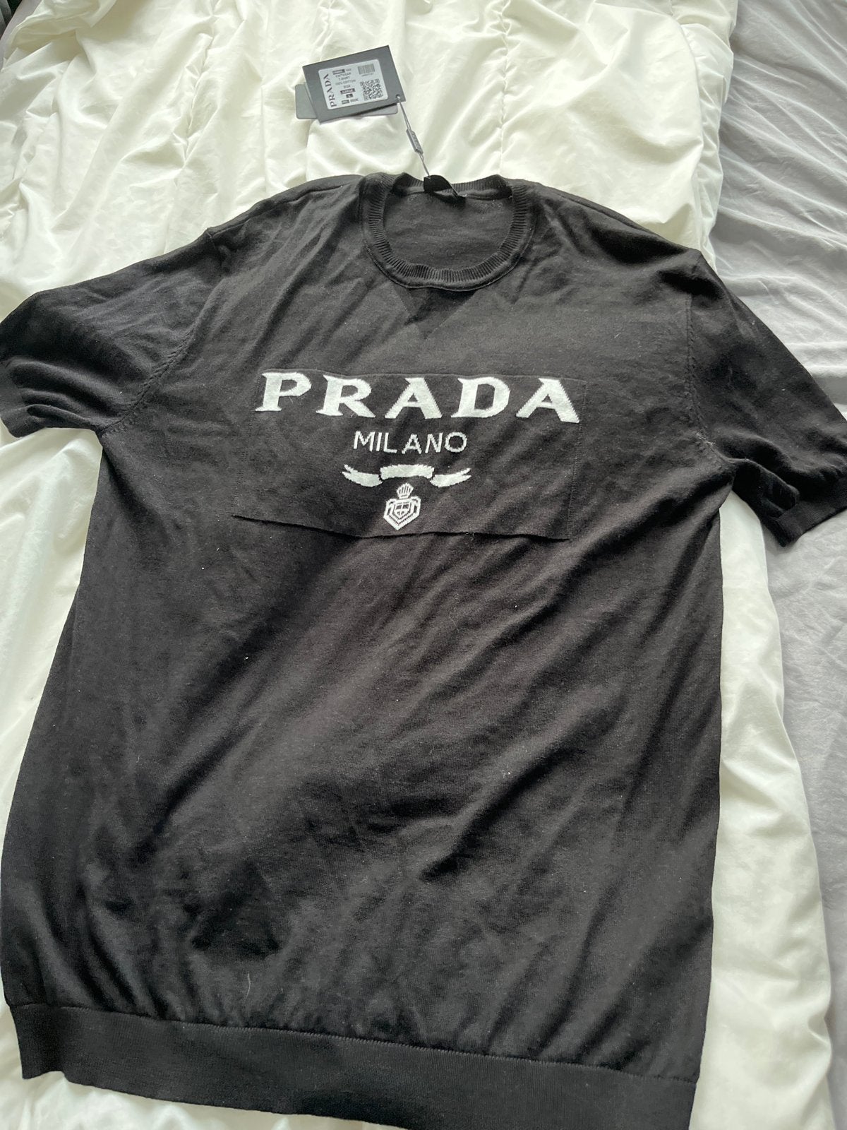 Prada Milano T-shirt Zwart Maat L - Nieuw met kaartjes, Kleding | Heren, Ophalen of Verzenden, Nieuw, Maat 52/54 (L), Zwart