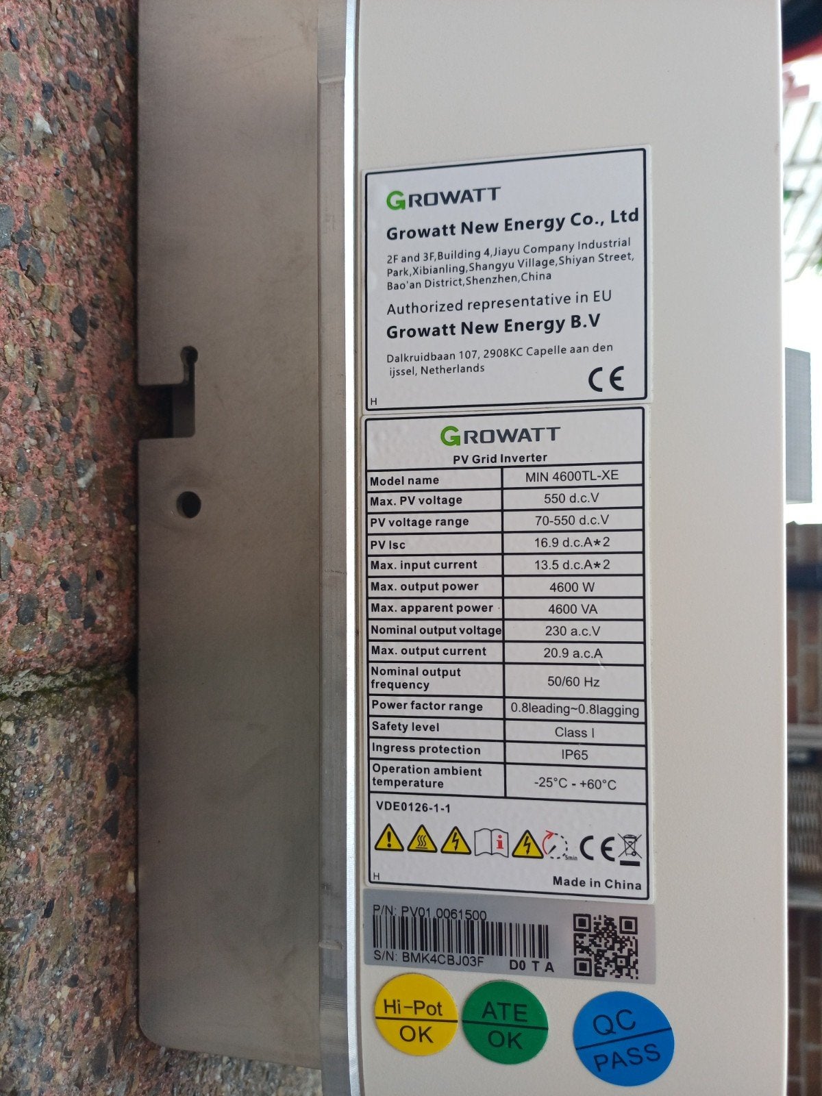 Growatt MIN 4600TL-XE omvormer voor zonnepanelen, Ophalen, Zo goed als nieuw, Compleet systeem, 200 wattpiek of meer