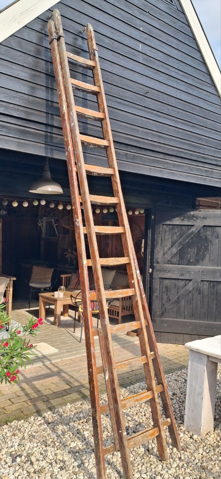 Houten schildersladder, Doe-het-zelf en Verbouw, Ladders en Trappen, Ophalen, 4 meter of meer