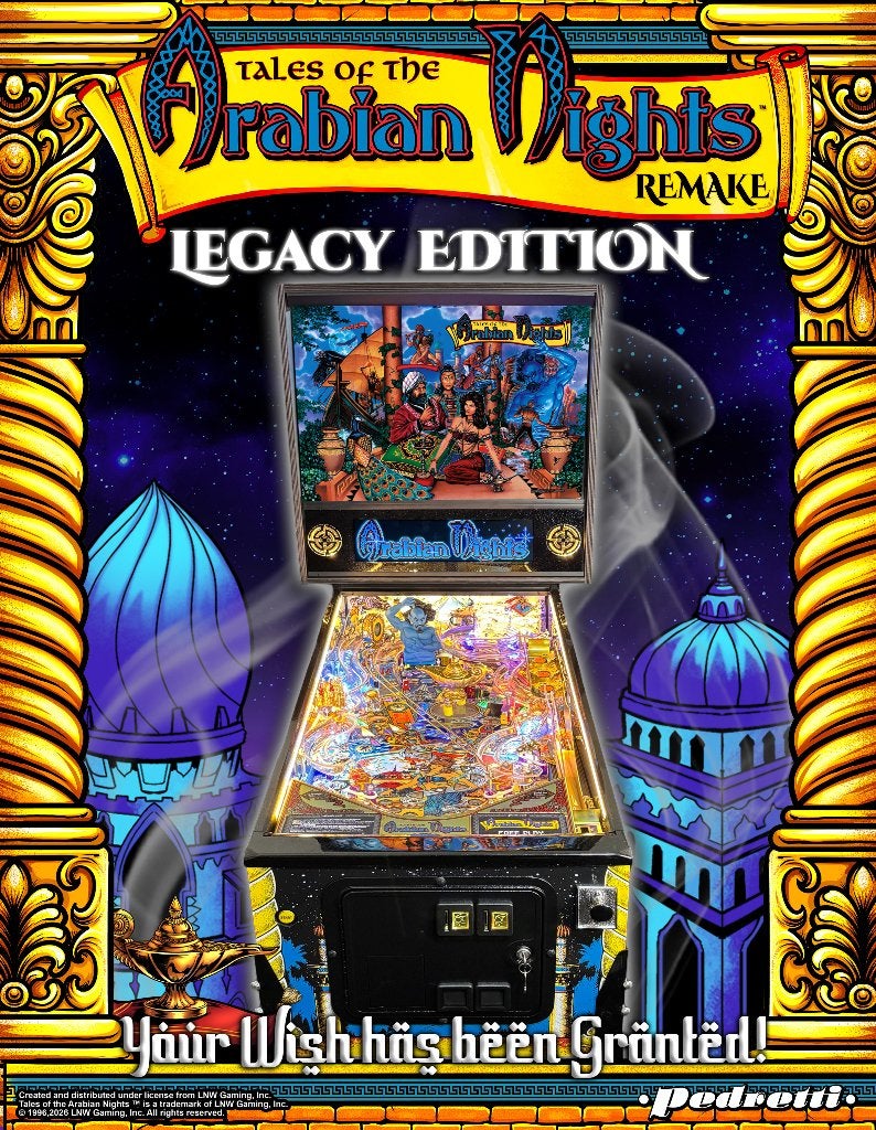 Tales of the Arabian Nights remake Legacy Edition, Flipperkast, Ophalen, Overige merken, Nieuw