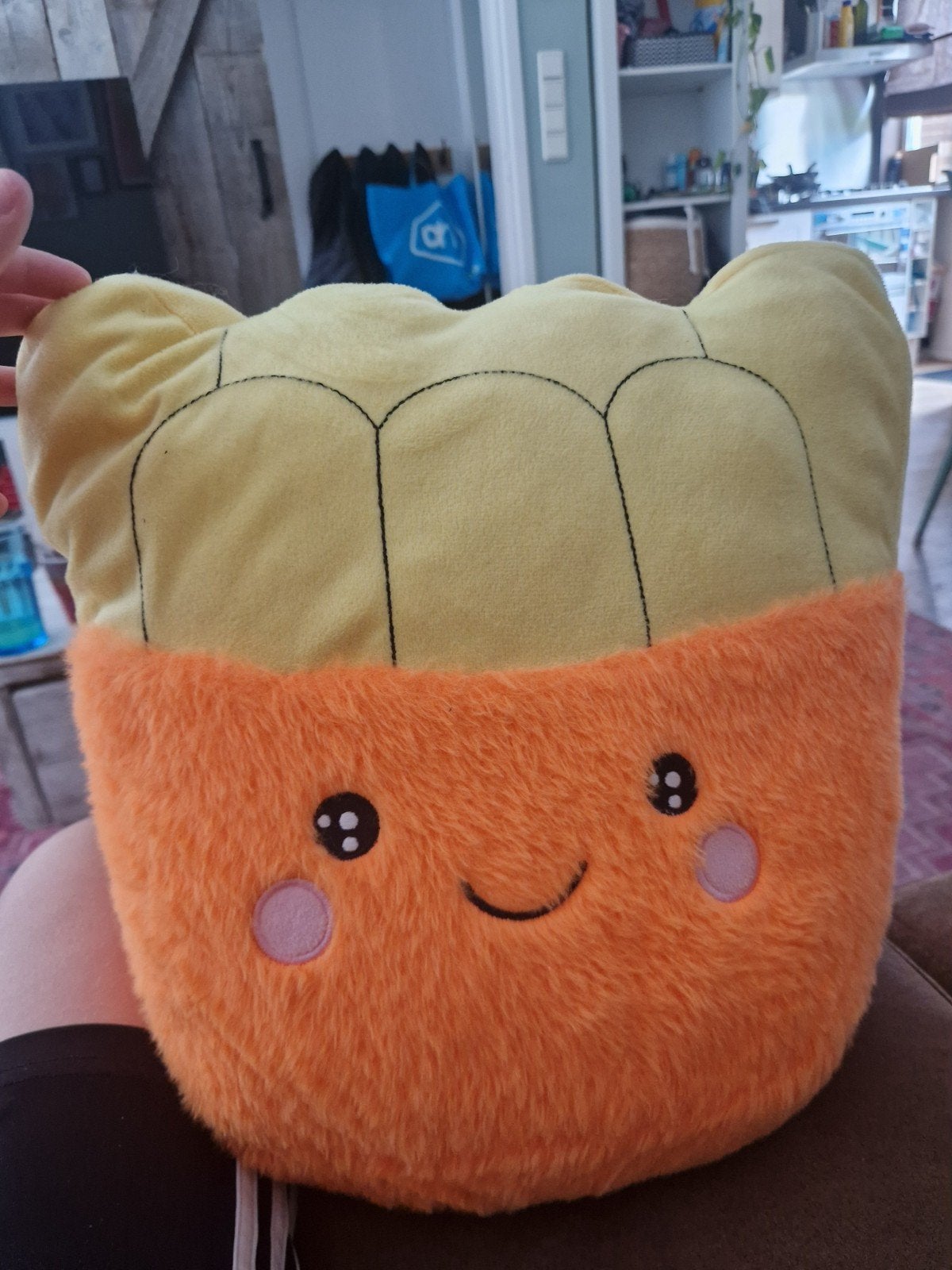 Leuke frietzak knuffel met vrolijk gezicht, Oranje, Overige merken, Overige karakters, Overige typen