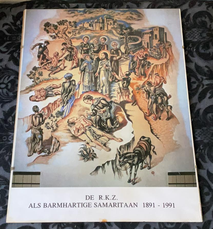 Poster tgv 100 jarig R.K.Z. Hilversum Barmhartige Samaritaan, Verzamelen, Ophalen of Verzenden, Gebruikt