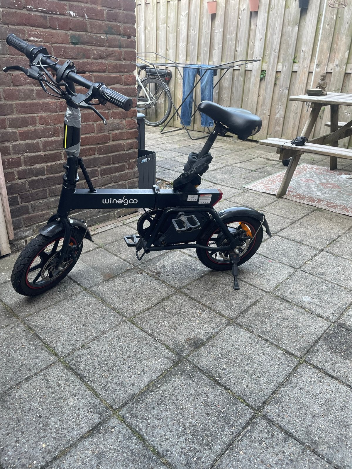 Windgoo B20 opvouwbare elektrische fiets met gashendel, Gebruikt, Goederen, Elektrisch, Schijfrem