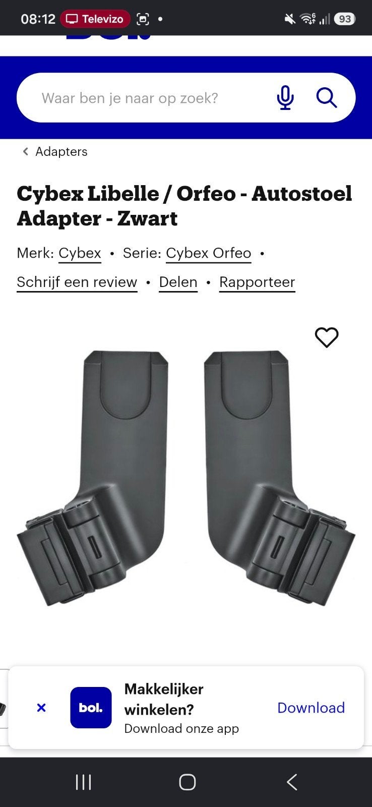 Cybex Libelle / Orfeo Autostoel/ maxi cosi Adapter, Ophalen of Verzenden