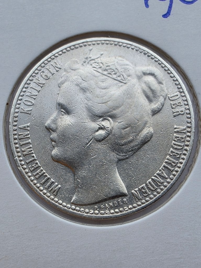 1 GULDEN 1901, 1 gulden, Zilver, Ophalen of Verzenden, Koningin Wilhelmina
