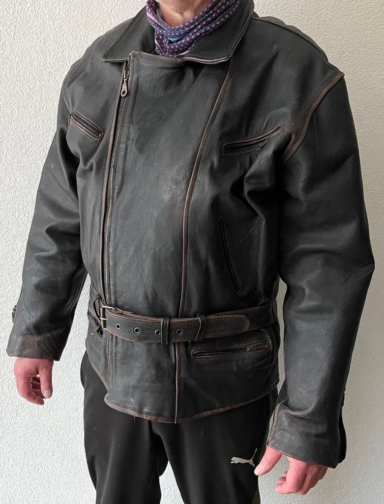 Vintage Akaso motorjack, Motoren, Kleding | Motorkleding, Ophalen, Akaso, Dames, Jas | leer
