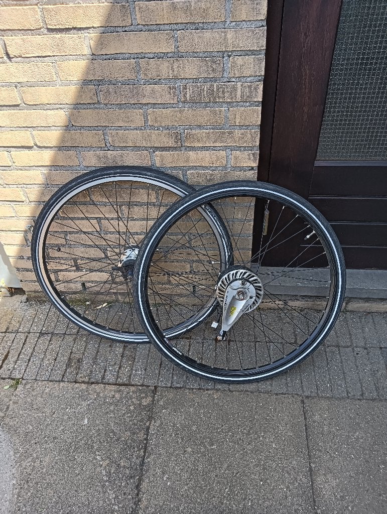 Fietswielen voor elektrische fiets., Gebruikt, Motor, Aluminium, Shimano