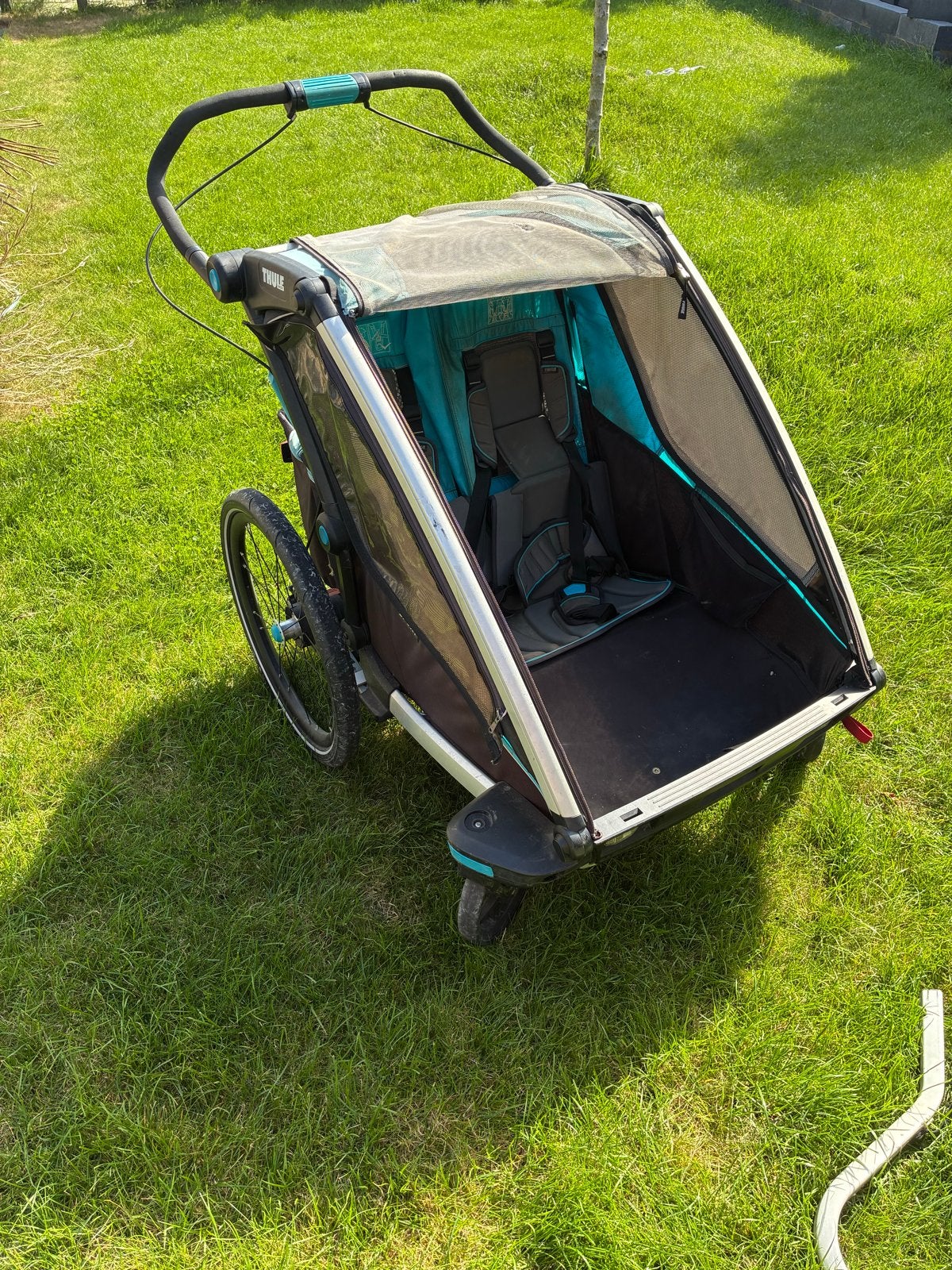 Thule sport fietskar met babysling, Gebruikt, Vering, Ophalen of Verzenden, Kinderkar