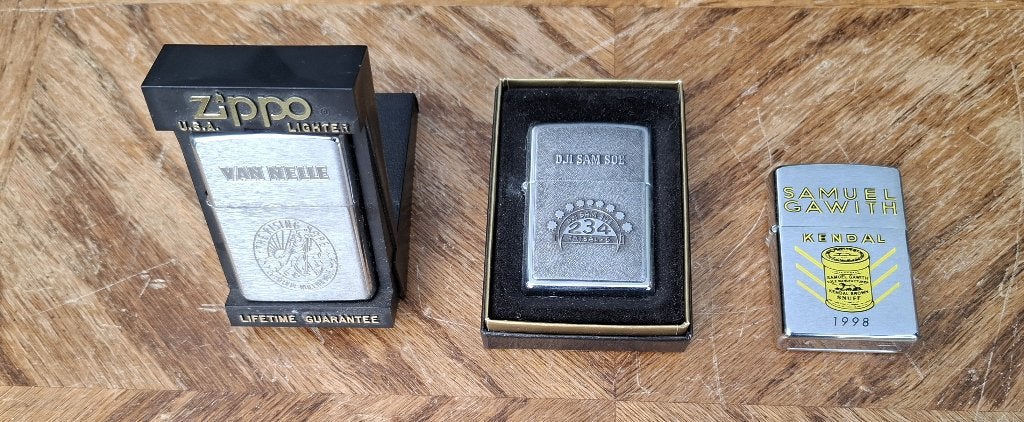 Aanstekers Zippo 3 stuks incl. documentatie, Ophalen of Verzenden, Nieuw, Gebruiksvoorwerp