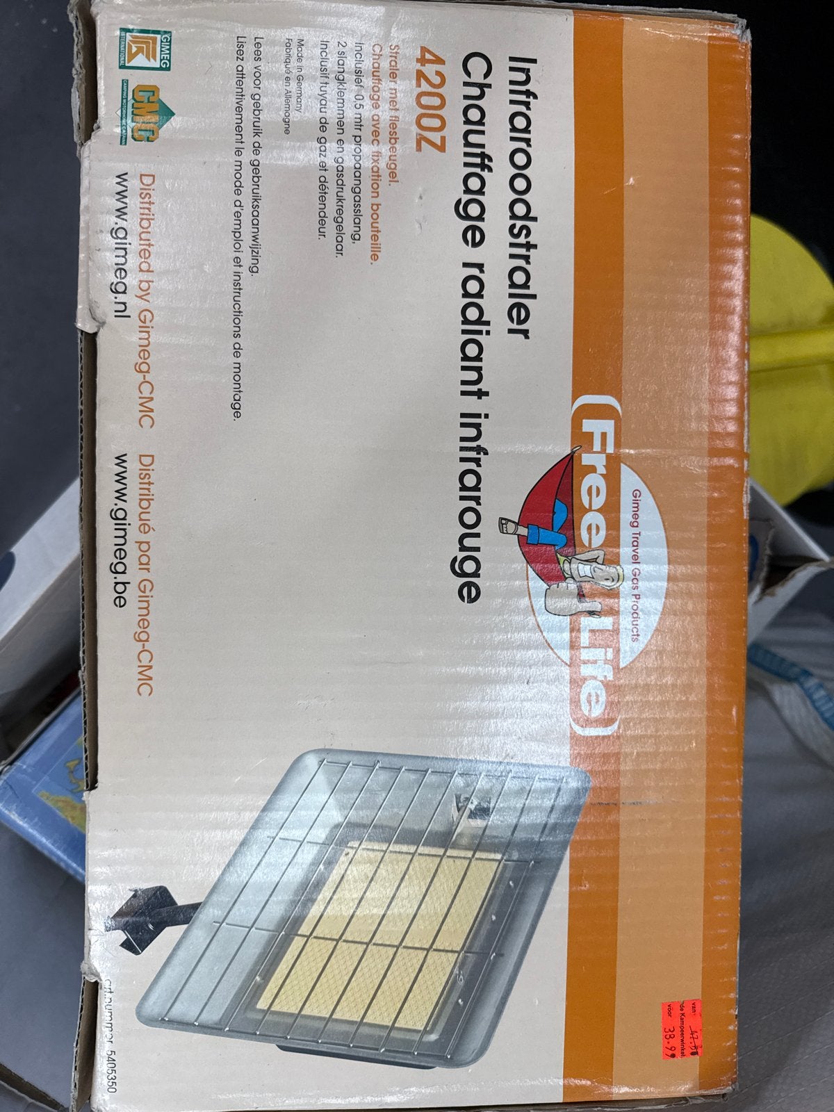 Infraroodstraler ( kachel voor op de gasfles), Ophalen, Zo goed als nieuw