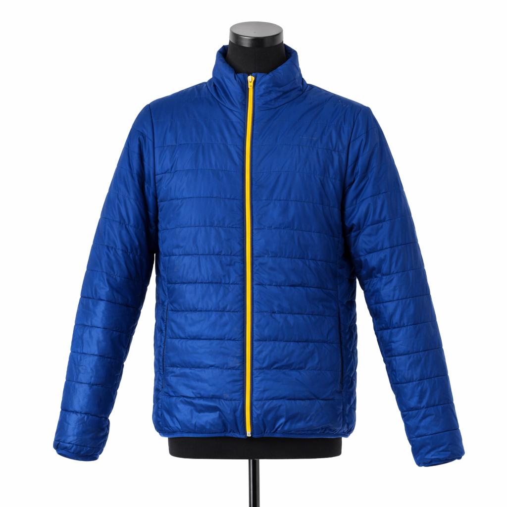 sportieve koningsblauw/ pufferjas met gele rits/maat 38, Ophalen of Verzenden, Zo goed als nieuw, Maat 38/40 (M), Blauw