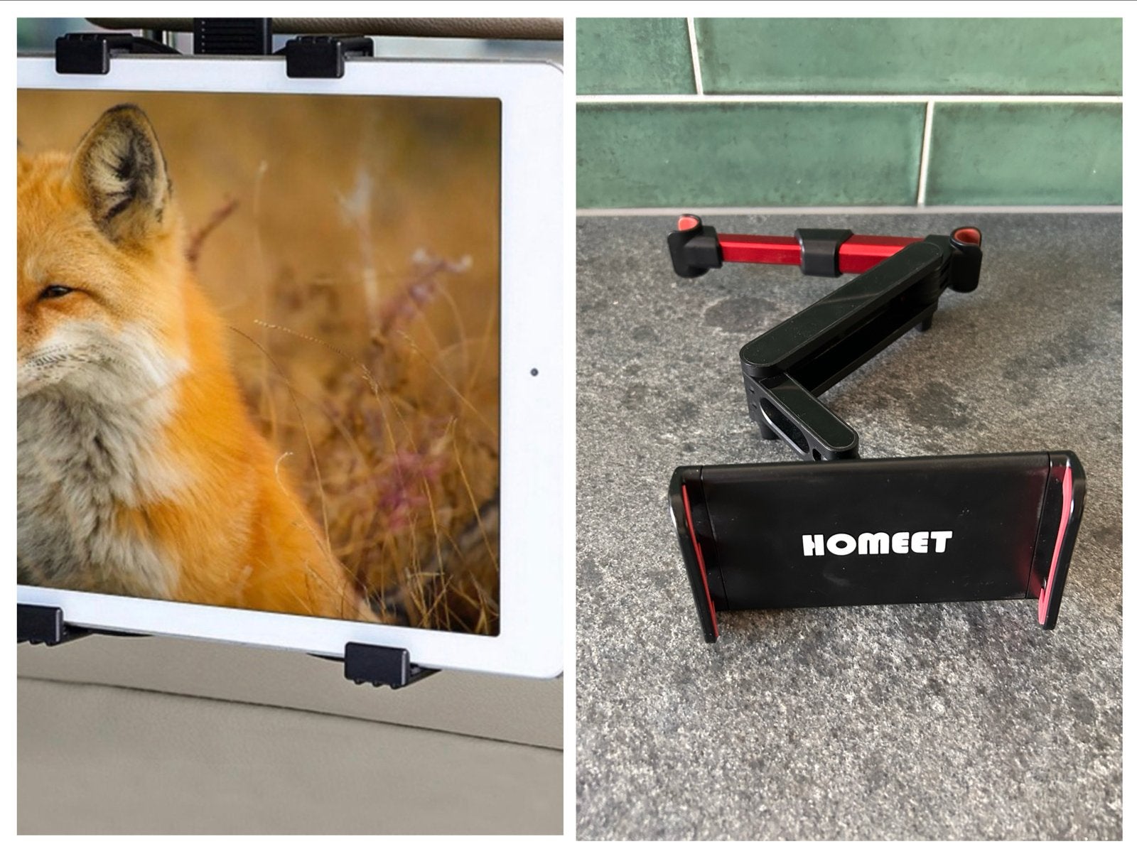 2 tablethouders voor in de auto (Komeet en Universeel), Ophalen, Gebruikt