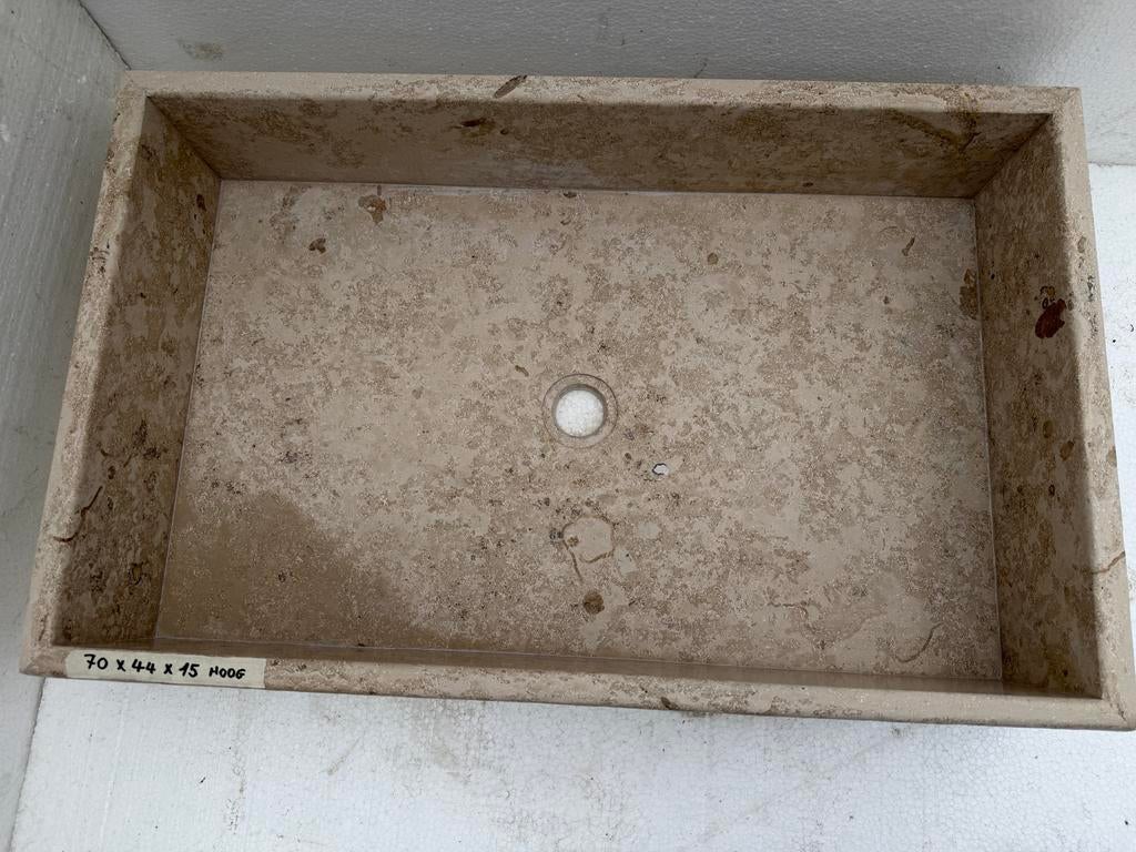 Marmeren spoelbak 70x44x15 cm, Ophalen, Nieuw, Steen, Wastafel