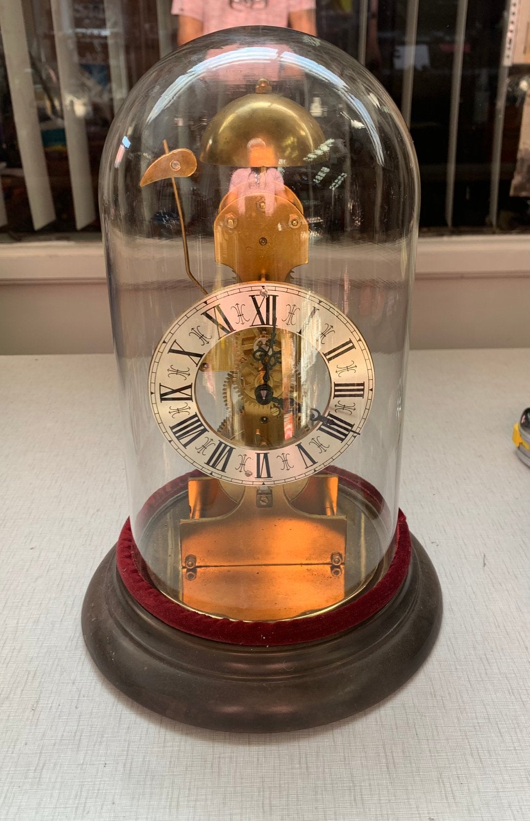Vintage Duitse Kieninger 8-daagse pendule tafelklok skelet, Antiek en Kunst, Antiek | Klokken, Verzenden