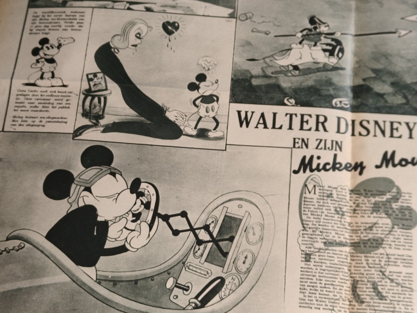 1933, WALT DISNEY , MICKEY MOUSE, MOOI ARTIKEL., Ophalen of Verzenden, Mickey Mouse, Gebruikt