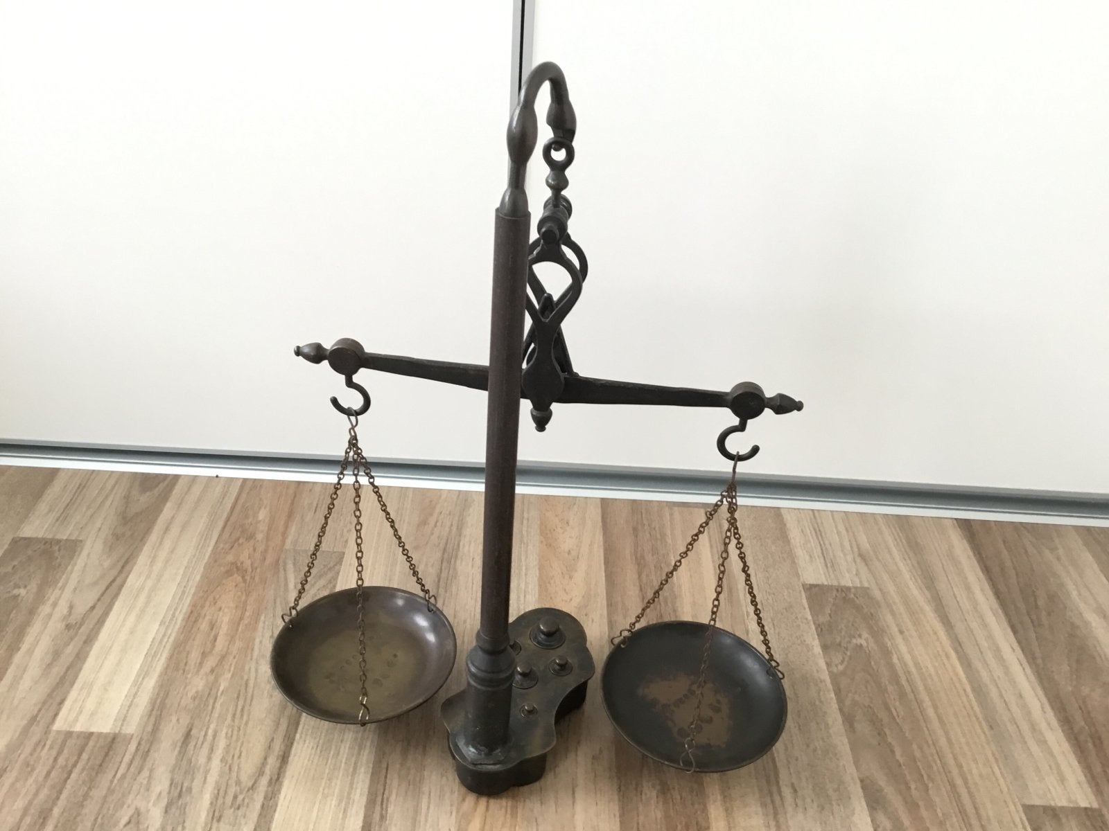 Antieke Apothekers Weegschaal 'De Gaper' Anno 1854 met Gewic, Antiek en Kunst, Ophalen of Verzenden