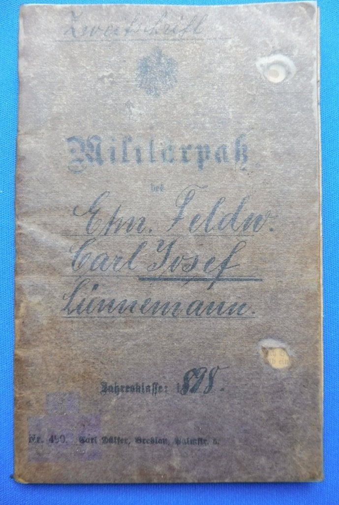 Militärpass 14-18 Lunnemann: Verwonding Passendaele/Ieper, Verzenden, Landmacht, Duitsland, Overige typen