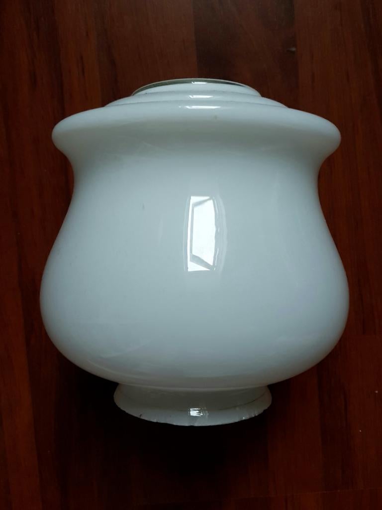 Melkglas glazen plafondlamp kap rond Art Deco stijl, Ophalen of Verzenden