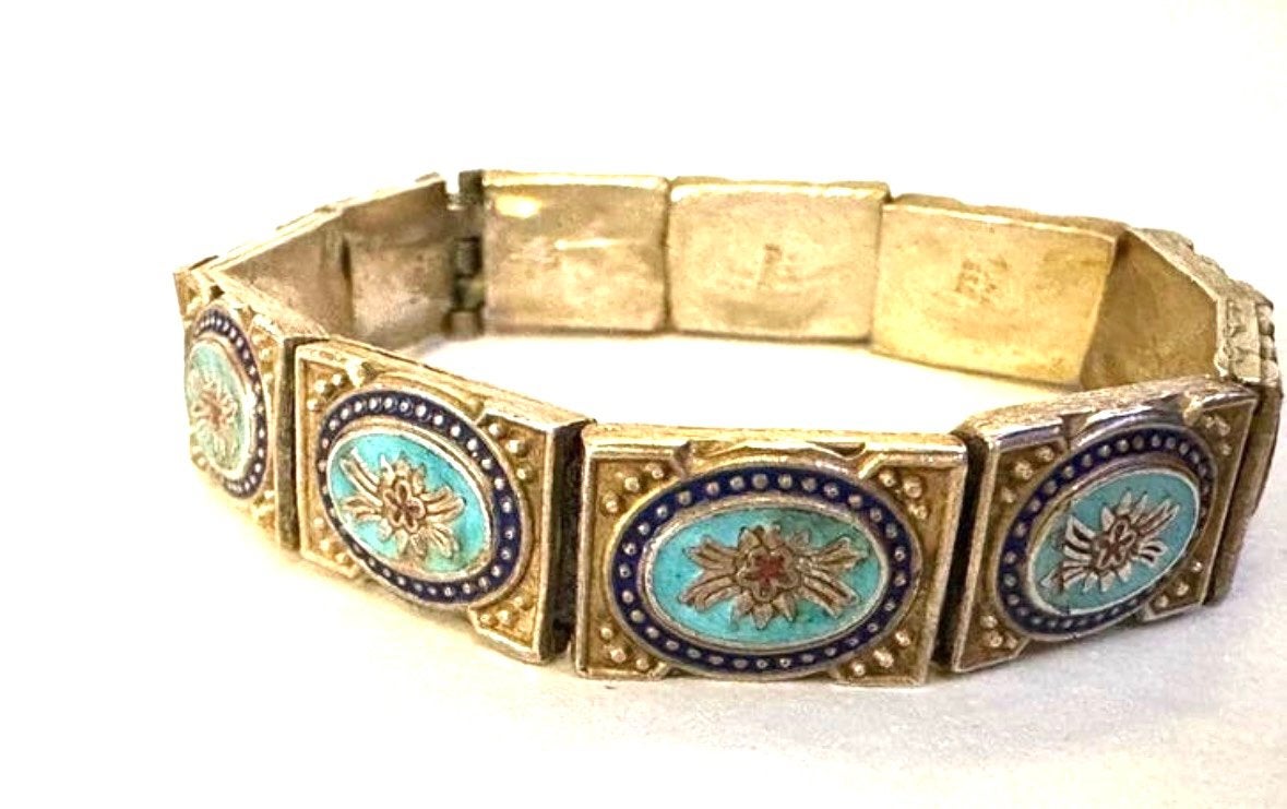 Zilveren Oosterse paneel armband, Verzenden, Zilver, Armband