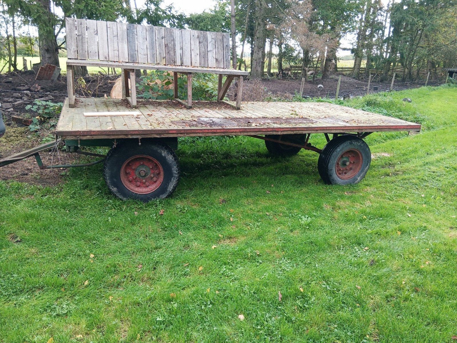 platte kar, opknapper. banden zijn goed, 100 liter of meer, Ophalen, Gebruikt, Transportkar