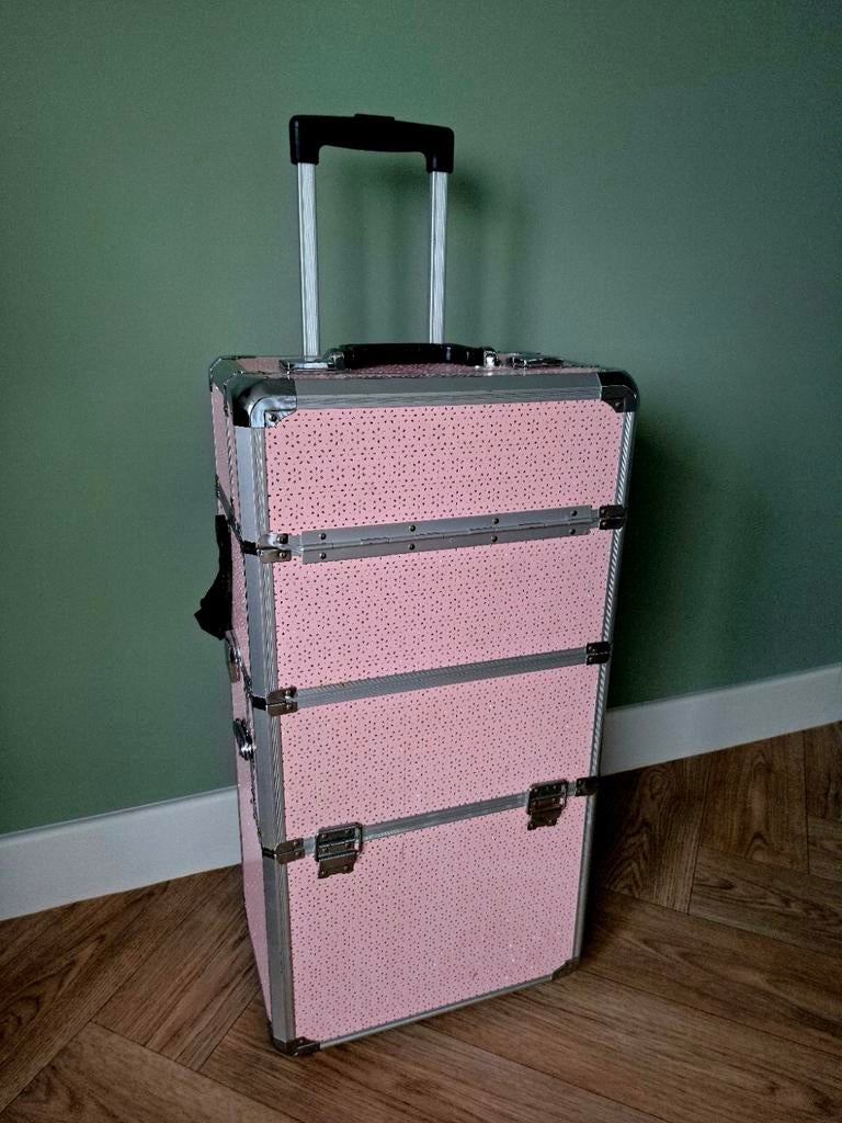 Trolly koffer  glitter professioneel met nagel spullen., Ophalen, Gebruikt