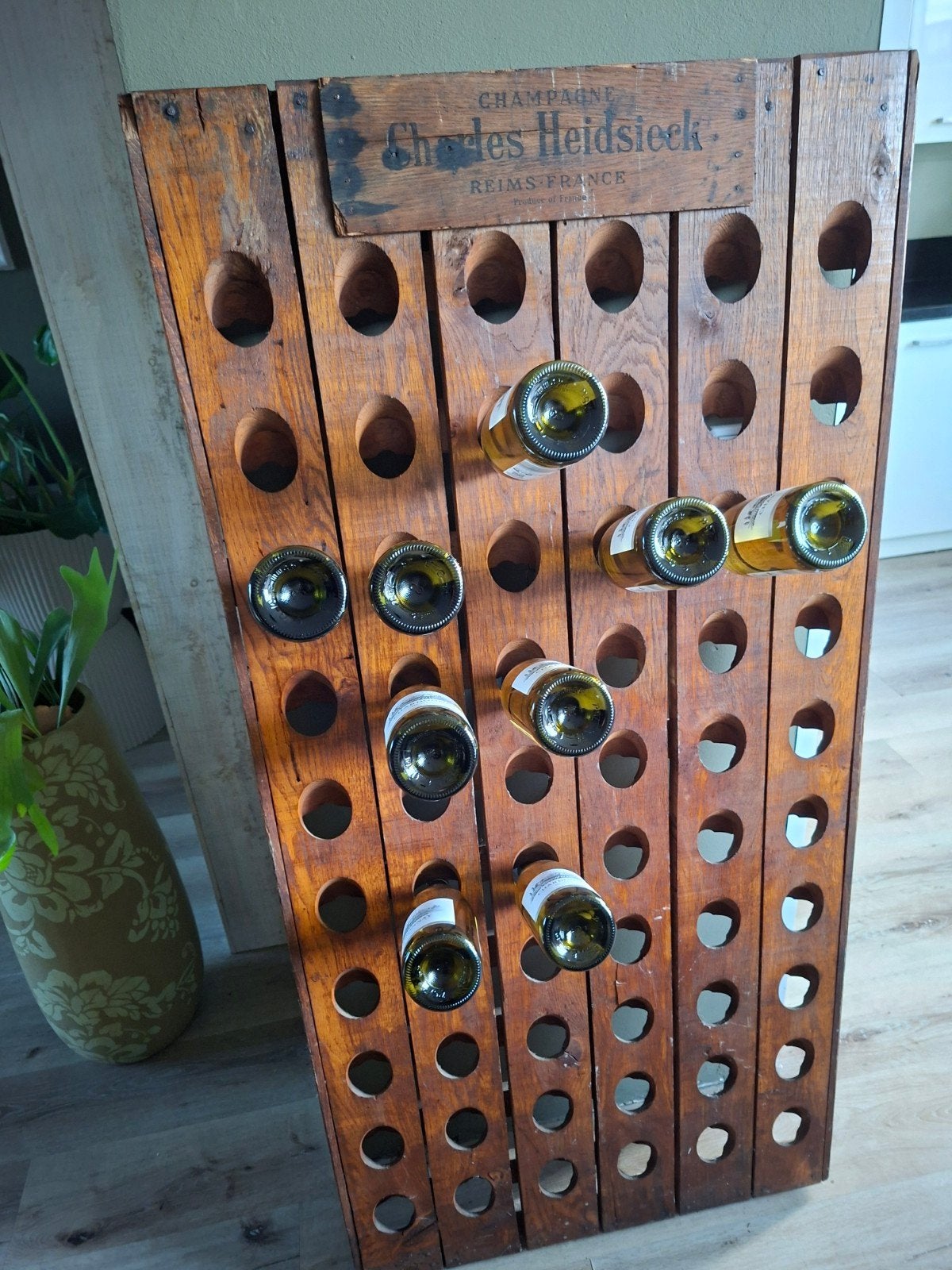 Orgineel Champagne Rek Charles Heidsieck - Houten Wijnrek, Ophalen, Hout