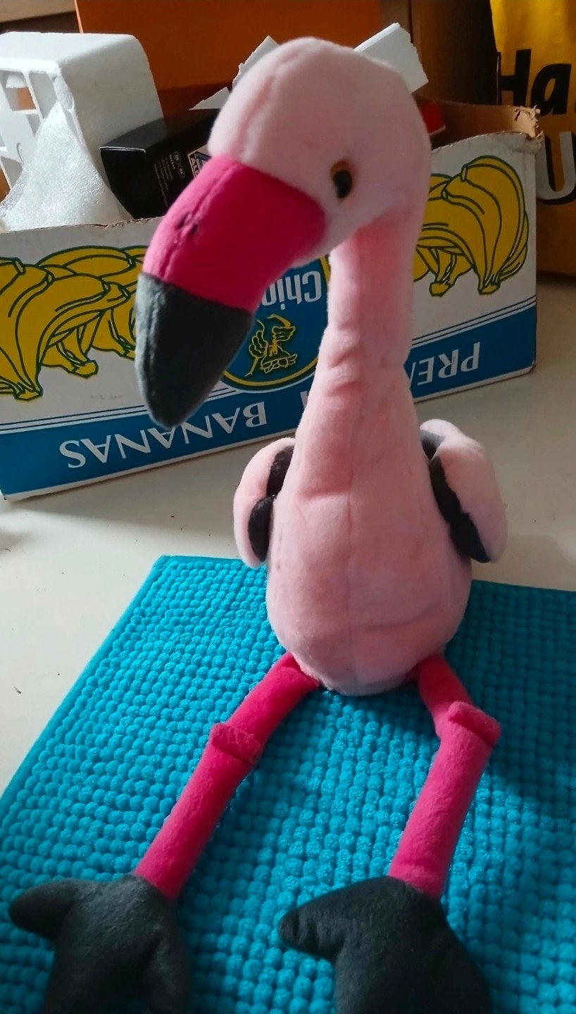 Interactieve Flamingo Knuffel - Jodelt en Draait Hoofd, Overige merken, Overige karakters, Overige typen, Ophalen of Verzenden