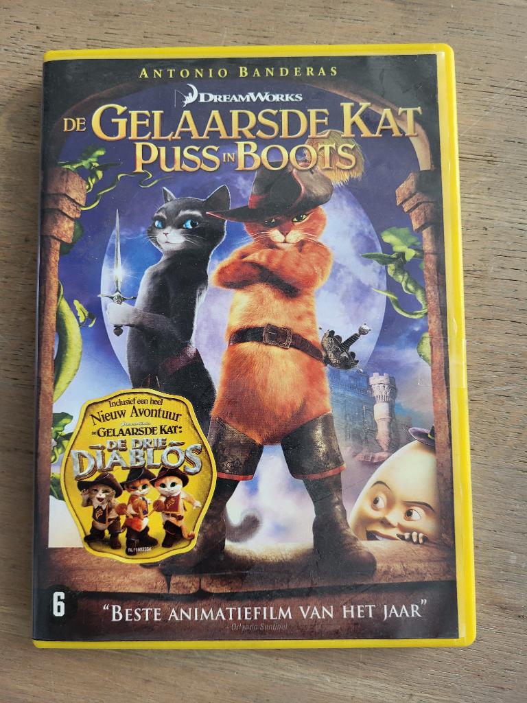 kinderfilm Puss in Boots De gelaarsde kat - Dreamworks, Alle leeftijden, Ophalen of Verzenden, Zo goed als nieuw