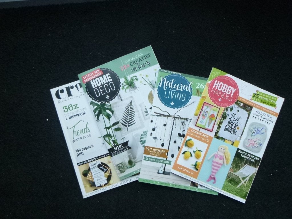 4 hobbybladen Hobby Handig 205-224/Creeer/Natural living 203, Verzenden, Zo goed als nieuw, Damesbladen