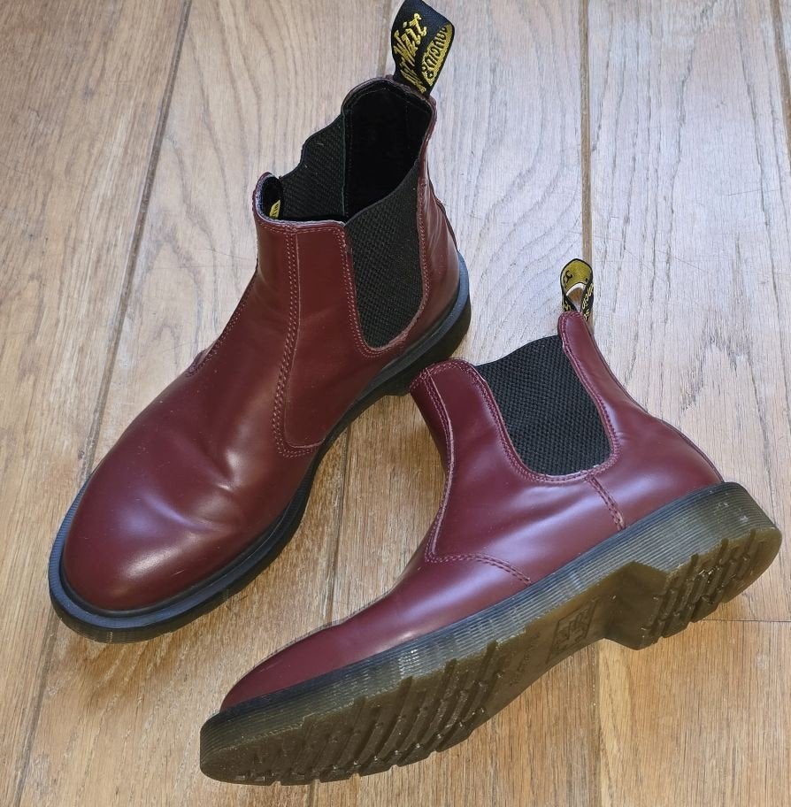 Dr. Martens AirWair lederen boots rood mt41, Kleding | Heren, Schoenen, Ophalen, Overige kleuren, Boots, Zo goed als nieuw