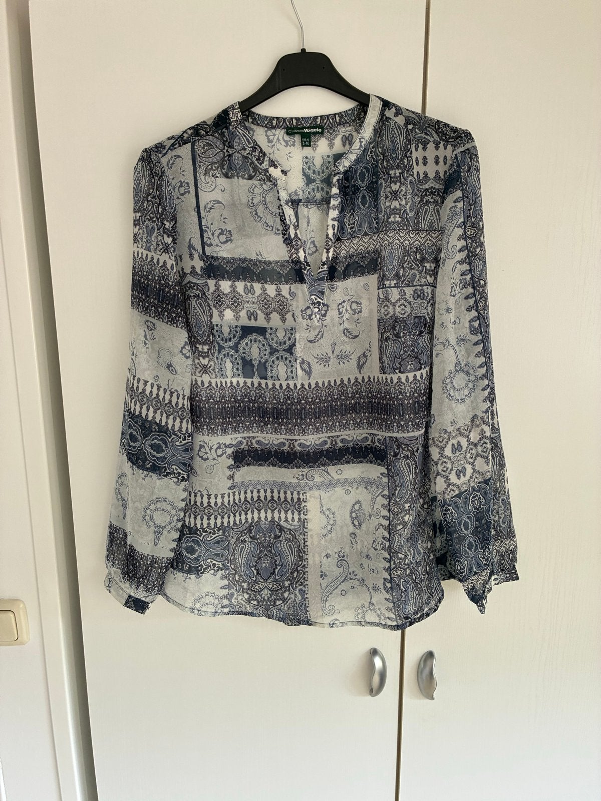 Charles Vögele Blouse met Paisley Print - Maat 40, Kleding | Dames, Ophalen of Verzenden, Zo goed als nieuw, Maat 38/40 (M), Blauw