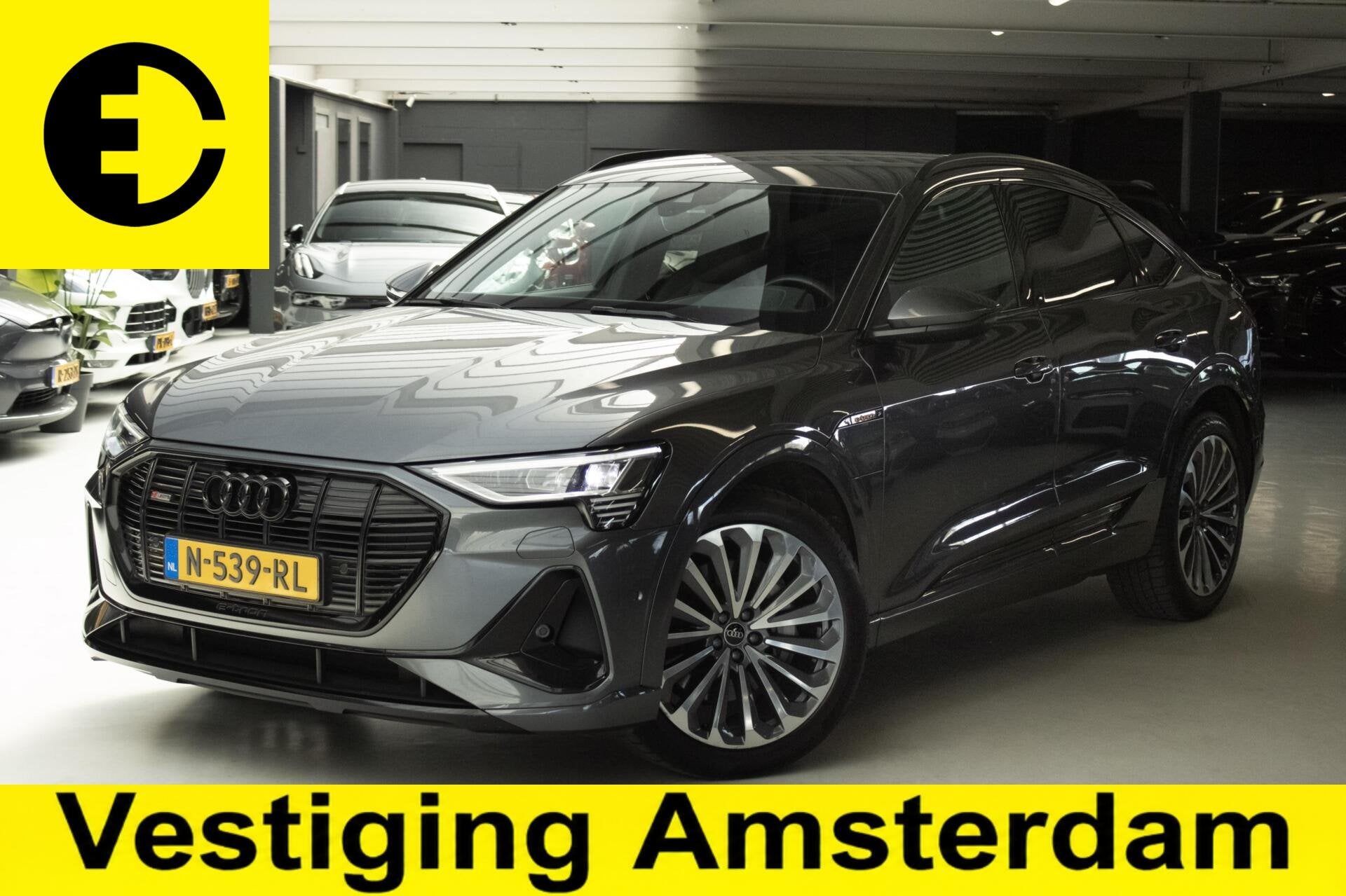 Audi e-tron Sportback 55 quattro S edition 95 kWh | 94,7% SO, Auto's, Automaat, 131 €/maand, Zwart, Vierwielaandrijving