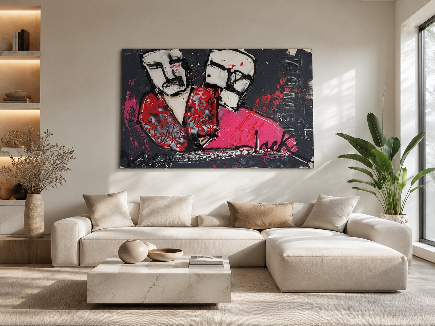 Jacks Art Schilderij 'Zomer' - Uniek Vroeg Werk (147x93cm), Antiek en Kunst, Ophalen, Figuren, Handgeschilderd, Gemengde techniek