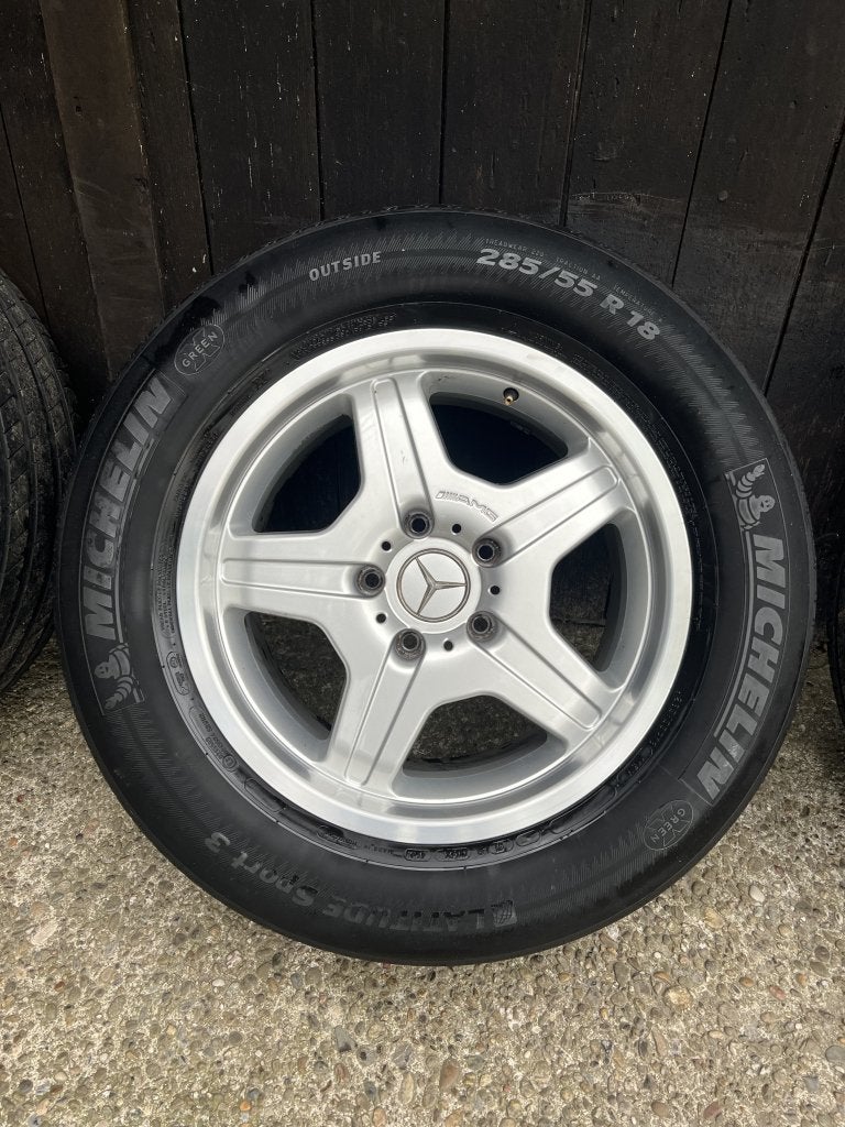 5x130 originele Mercedes G55 AMG W463 velgen Michelin zomer, Auto-onderdelen, Banden en Velgen, 18 inch, Gebruikt, 285 mm, Banden en Velgen