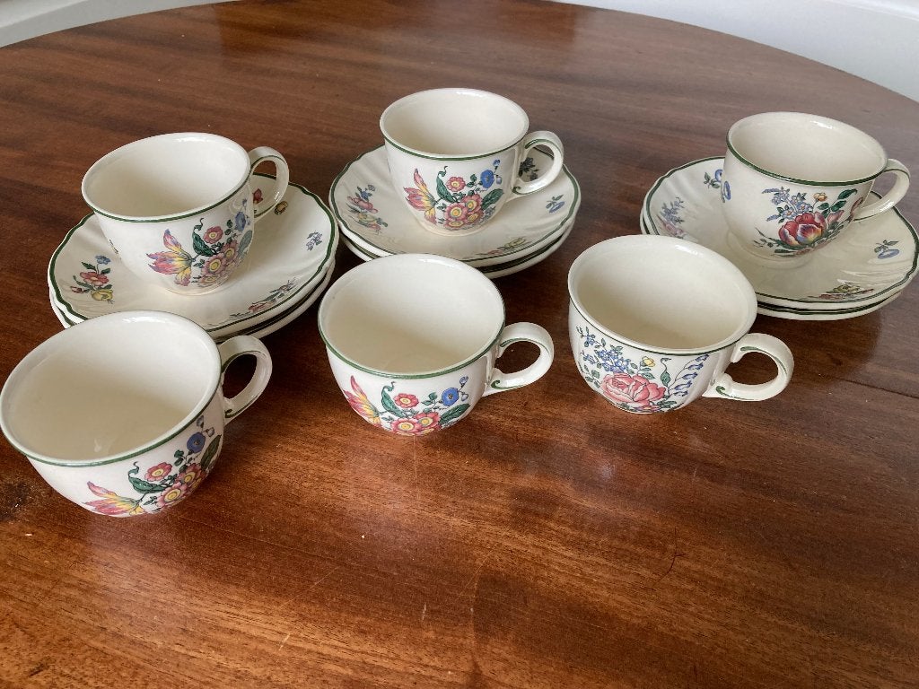 6 Espressokopjes Alt Strassburg, Villeroy en Boch, Antiek en Kunst, Ophalen of Verzenden