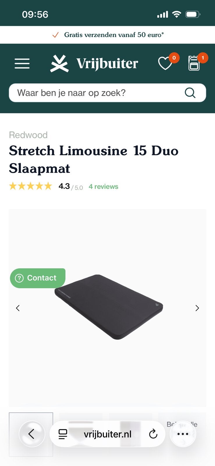 Slaapmat Redwood Stretch limousine 15 duo, Ophalen, Zo goed als nieuw, 2-persoons