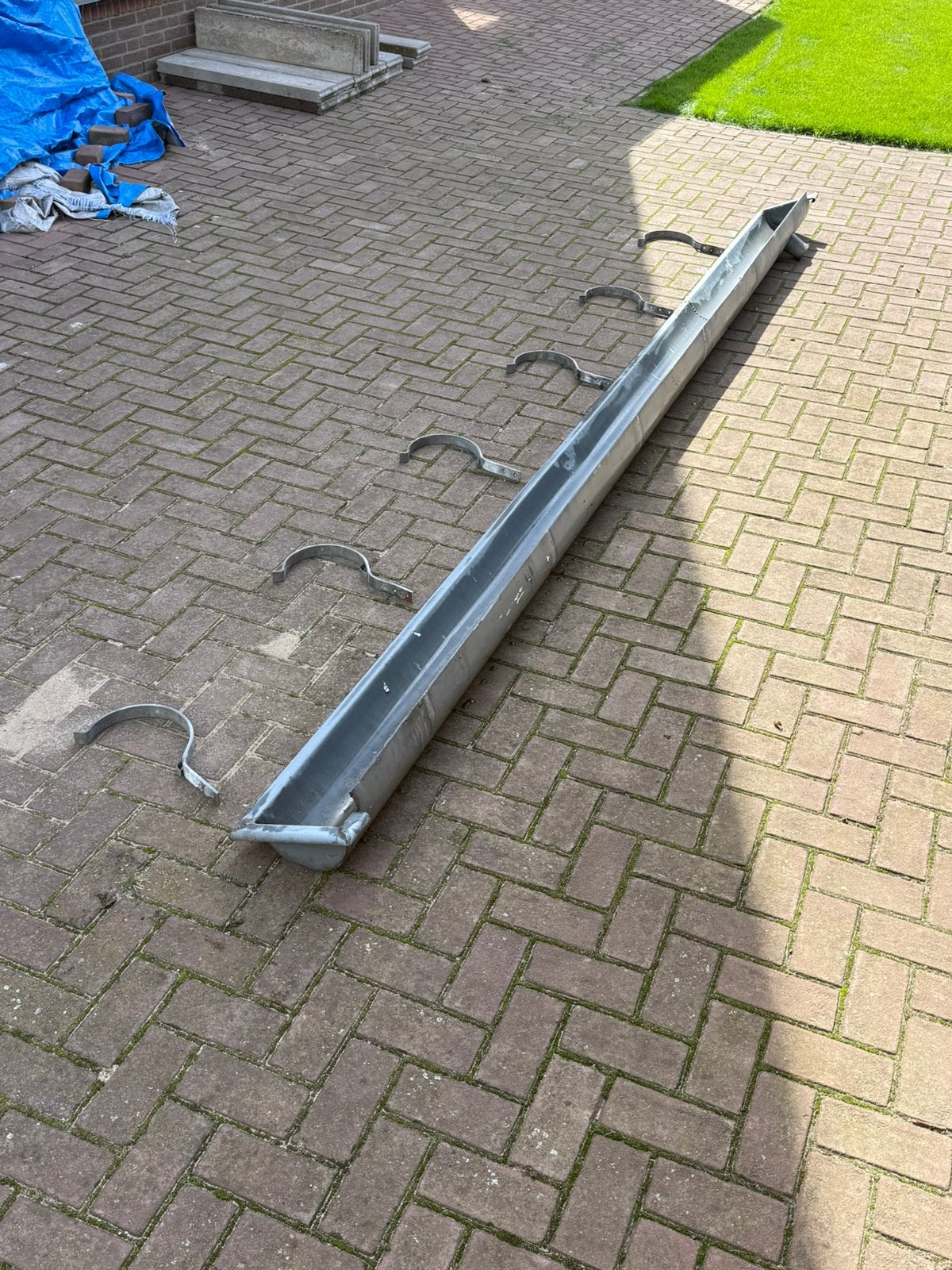 Dakgoot zink 442x42 cm + 6 Beugels, Doe-het-zelf en Verbouw, Ophalen, Gebruikt, Zink, Dakgoot