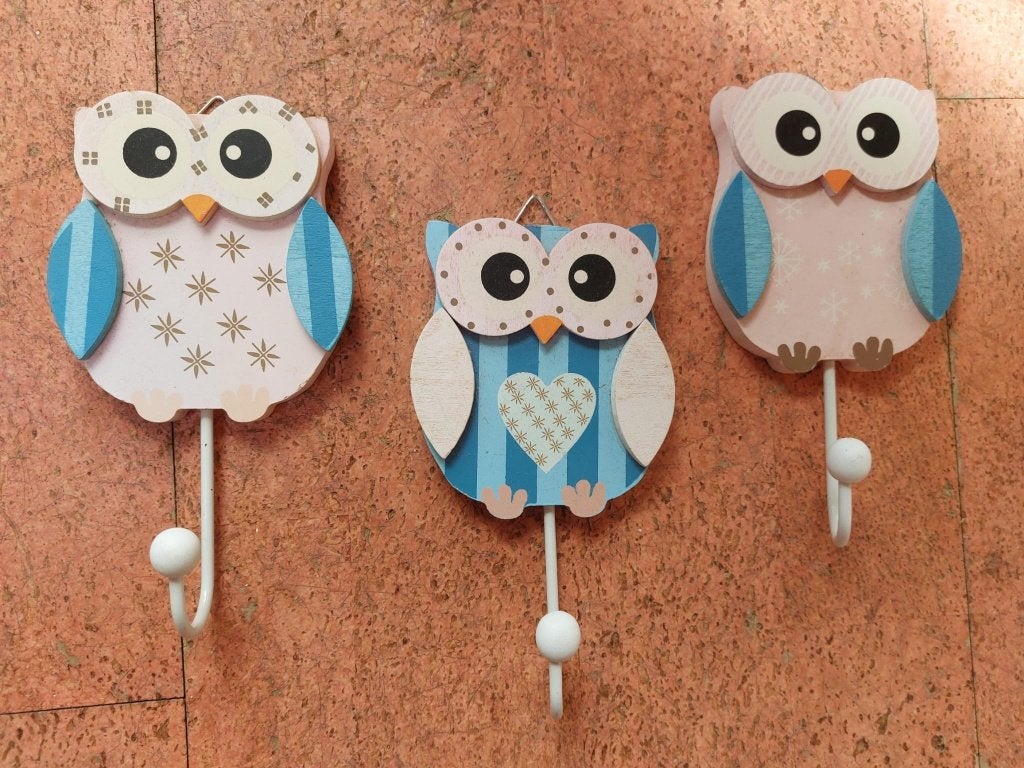 Haakjes kinderkamer uiltjes, roze en blauw, Ophalen of Verzenden, Zo goed als nieuw, Kapstokje