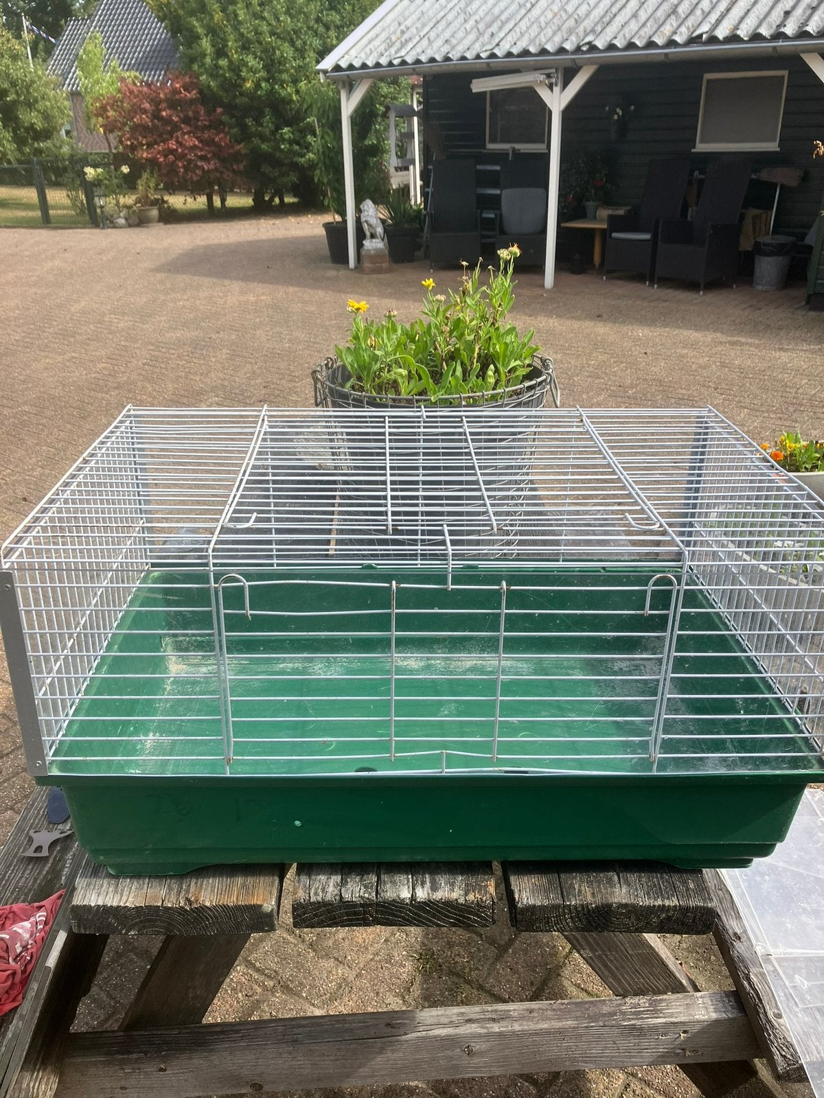kooi/bak kleinvee ,hij is 80cm lang ,49cm breed ,40cm hoog., Dieren en Toebehoren, Kooi, Gebruikt, Cavia, 75 tot 110 cm