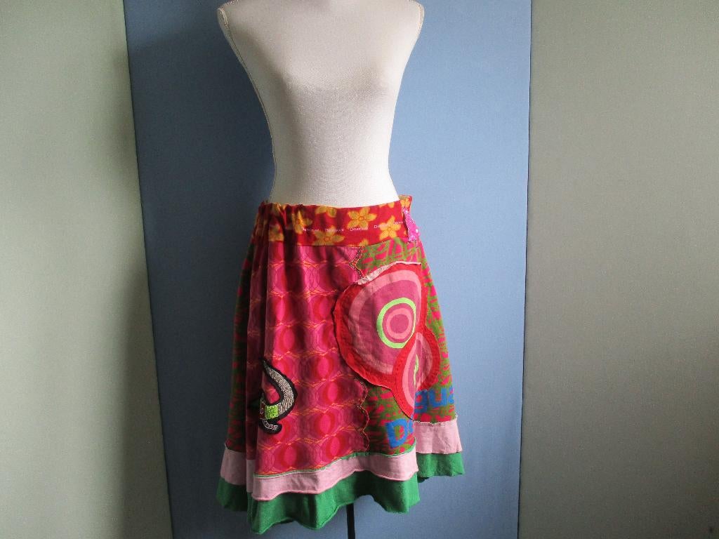 Desigual rok maat L (100% katoen)., Kleding | Dames, Rokken, Zo goed als nieuw, Maat 42/44 (L), Overige kleuren, Onder de knie