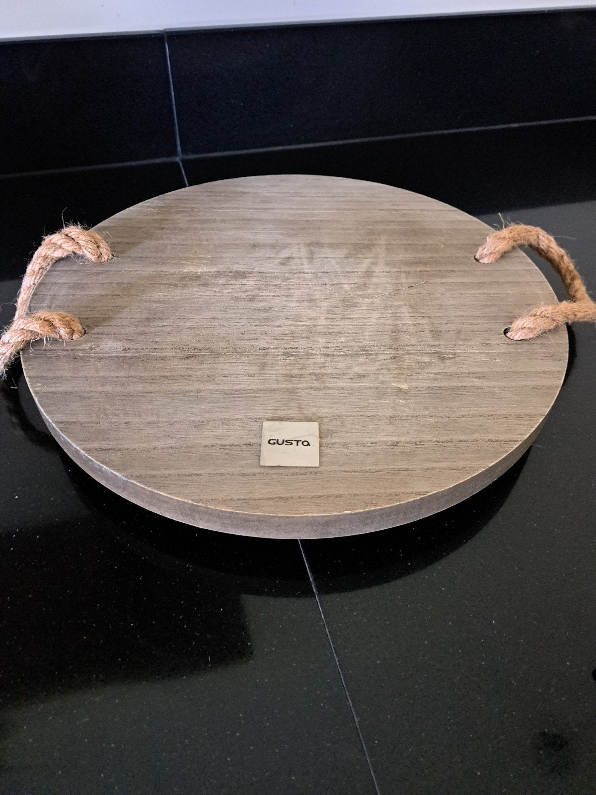 Gusta Lifestyle Houten Deco Plateau  / Dienblad 35 cm, Gebruikt, Rond, Ophalen of Verzenden, Serveerplateau